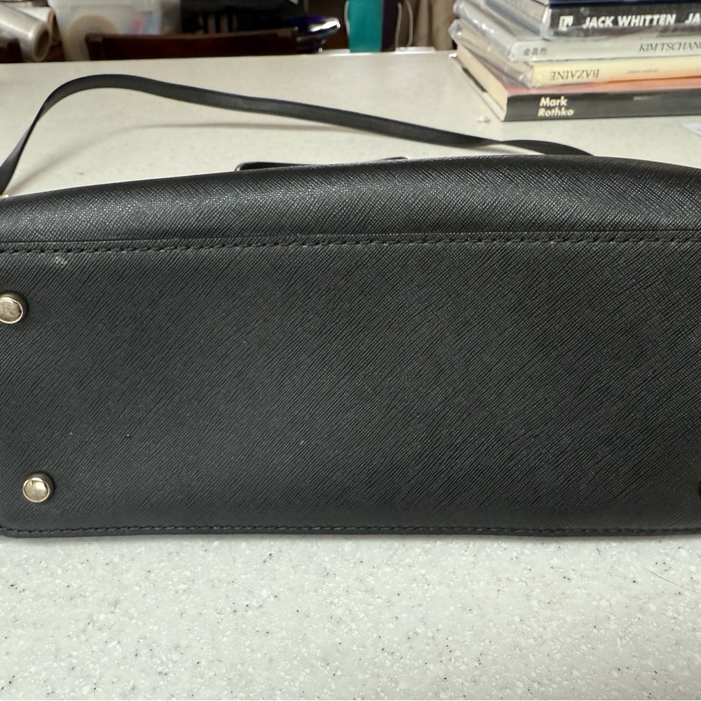 Kate Spade Black Satchel with Structured Design and Top Handles - Picture 6 of 10